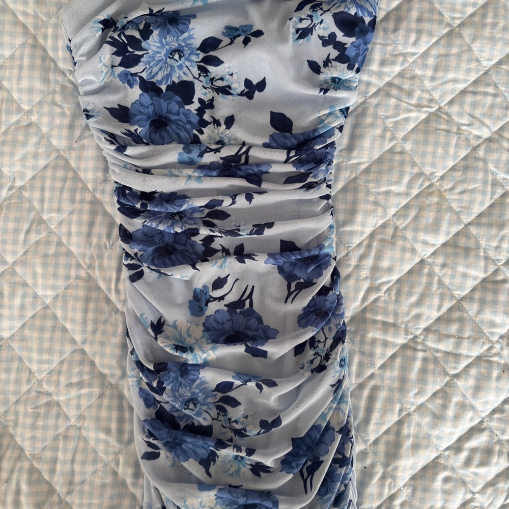 Floral Blue and White Women's Dress